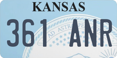KS license plate 361ANR