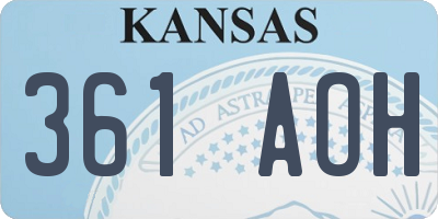 KS license plate 361AOH