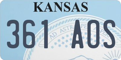 KS license plate 361AOS
