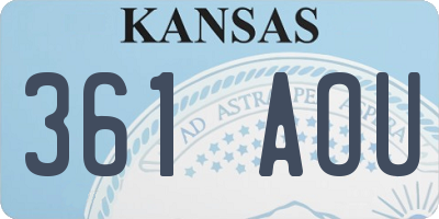 KS license plate 361AOU