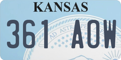 KS license plate 361AOW