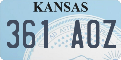 KS license plate 361AOZ