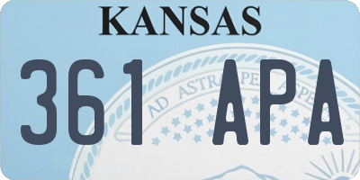 KS license plate 361APA