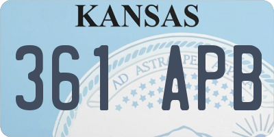 KS license plate 361APB