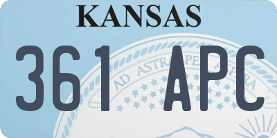 KS license plate 361APC