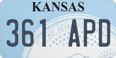 KS license plate 361APD