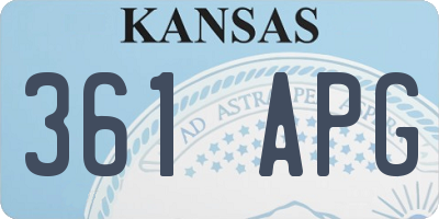 KS license plate 361APG