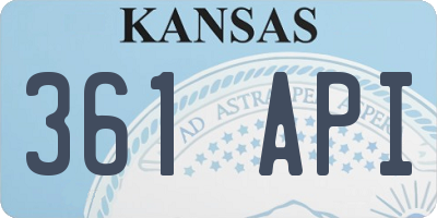 KS license plate 361API
