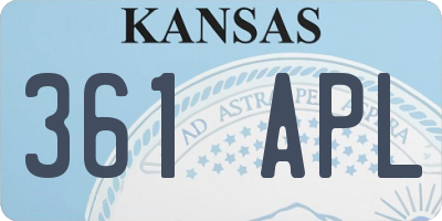 KS license plate 361APL