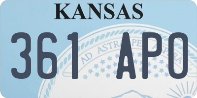 KS license plate 361APO