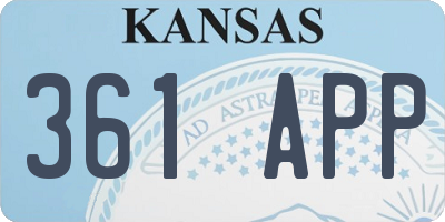 KS license plate 361APP