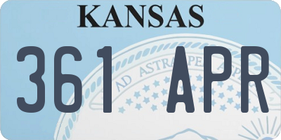KS license plate 361APR