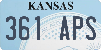KS license plate 361APS