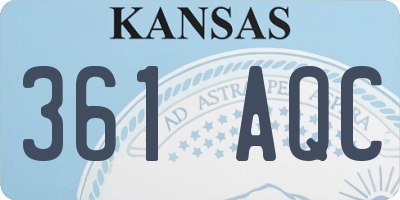 KS license plate 361AQC