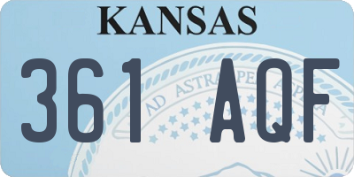KS license plate 361AQF