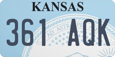 KS license plate 361AQK