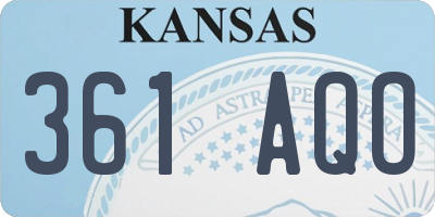 KS license plate 361AQO