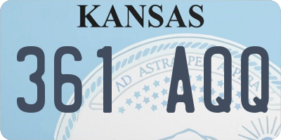 KS license plate 361AQQ