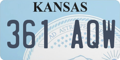 KS license plate 361AQW