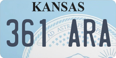 KS license plate 361ARA