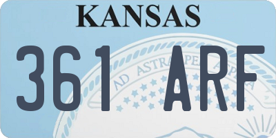 KS license plate 361ARF