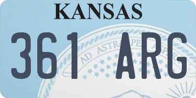 KS license plate 361ARG