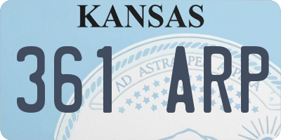 KS license plate 361ARP