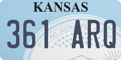 KS license plate 361ARQ