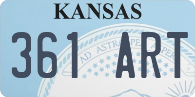 KS license plate 361ART