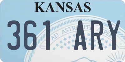 KS license plate 361ARY