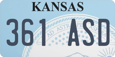 KS license plate 361ASD