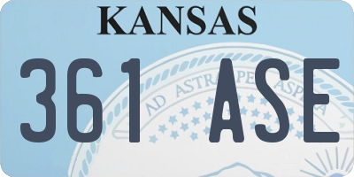KS license plate 361ASE