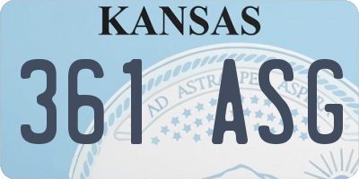 KS license plate 361ASG