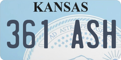 KS license plate 361ASH