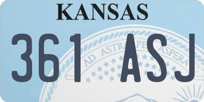 KS license plate 361ASJ