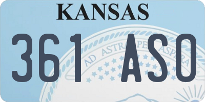 KS license plate 361ASO