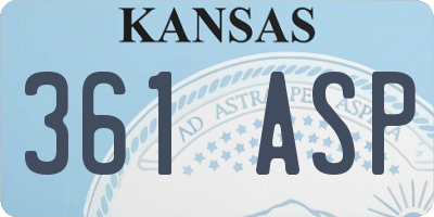 KS license plate 361ASP