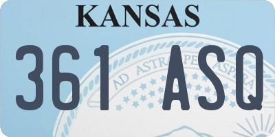 KS license plate 361ASQ
