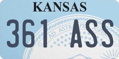 KS license plate 361ASS