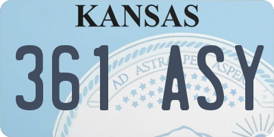 KS license plate 361ASY