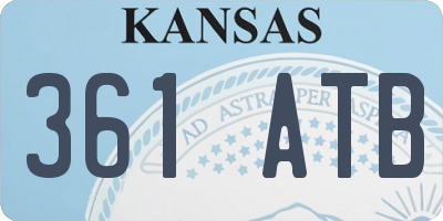 KS license plate 361ATB