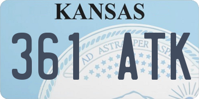 KS license plate 361ATK