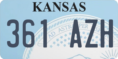 KS license plate 361AZH