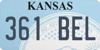 KS license plate 361BEL