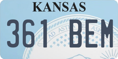 KS license plate 361BEM