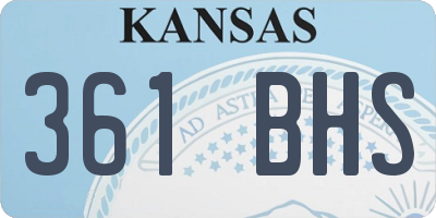 KS license plate 361BHS