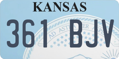 KS license plate 361BJV