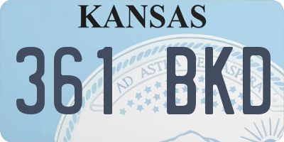 KS license plate 361BKD