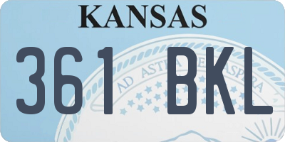 KS license plate 361BKL