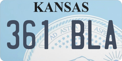 KS license plate 361BLA